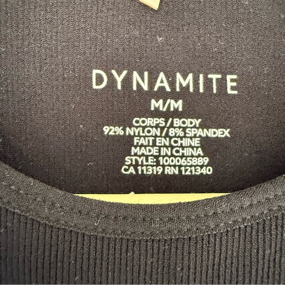 Dynamite Women's Athletic Black Cropped Tank - Picture 2 of 3